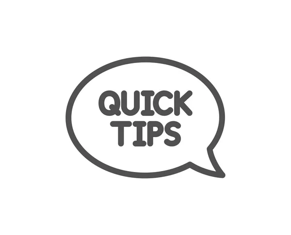 Quick Tips Line Icon Helpful Tricks Speech Bubble Sign Quality — Stock Vector