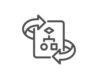 Teknik algoritması satırı simgesi. Proje belgelerine işareti. Kalite tasarım öğesi. Klasik tarzı. Düzenlenebilir inme. Vektör