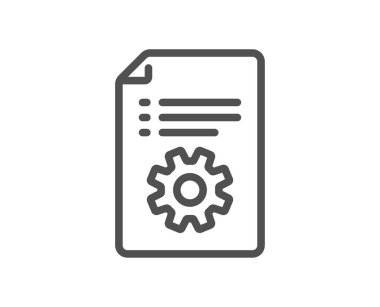 Teknik belgeler satırı simgesi. Öğretim işareti. Kalite tasarım öğesi. Klasik tarzı. Düzenlenebilir inme. Vektör