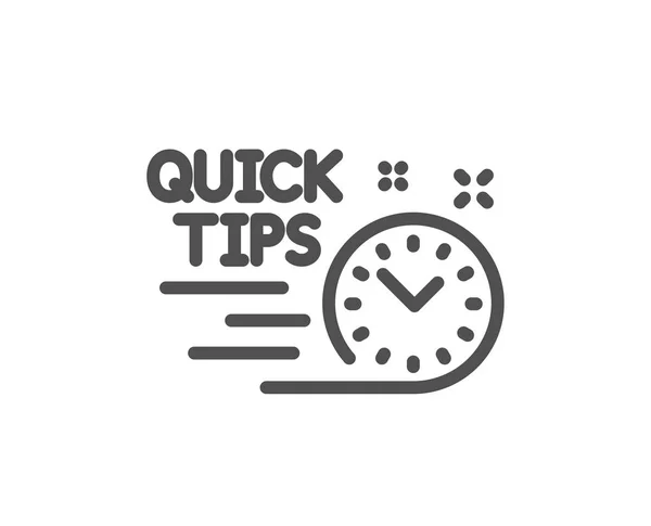 Snelle Tips Lijn Pictogram Handige Trucs Ondertekenen Tutorials Symbool Kwaliteit — Stockvector