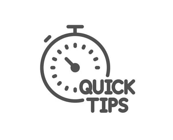 Snelle Tips Lijn Pictogram Handige Trucs Ondertekenen Tutorials Met Timer — Stockvector