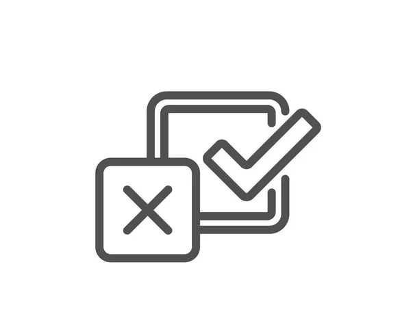 Checkbox Lijn Pictogram Enquête Keuze Teken Business Review Symbool Kwaliteit — Stockvector