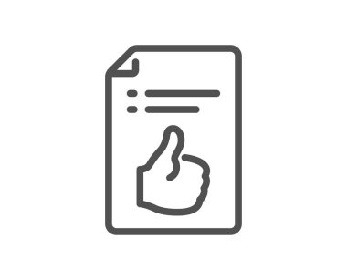 Onaylanmış belge satırı simgesi. Kabul edilen veya teyit işareti. Sembolü gibi. Kalite tasarım öğesi. Klasik stili simgesini onayladı. Düzenlenebilir inme. Vektör