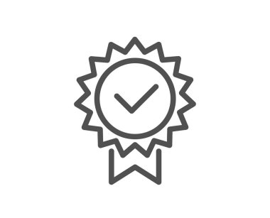 Sertifika satırı simgesi. Doğrulanmış Ödülü işareti. Kabul edilen veya teyit sembolü. Kalite tasarım öğesi. Klasik tarzı sertifika. Düzenlenebilir inme. Vektör