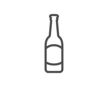 Bira şişe satırı simgesi. Pub zanaat bira işareti. Bira içecek sembolü. Kalite tasarım öğesi. Klasik tarzı. Düzenlenebilir inme. Vektör