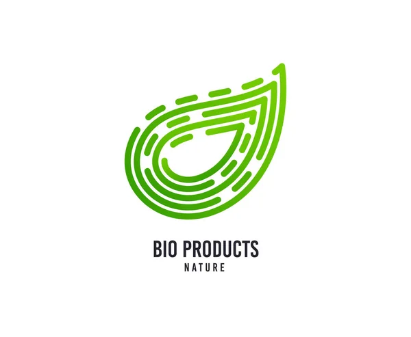 Blad Logo Bio Producten Vector Pictogram Natuurvoeding Logo Business Bedrijf — Stockvector