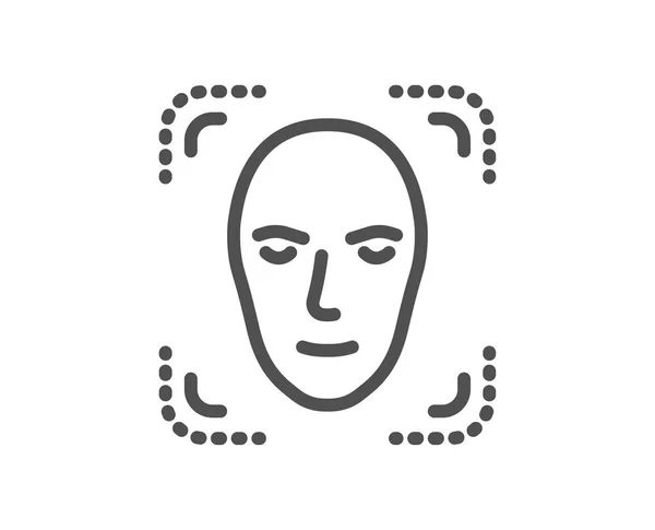 Значок Линии Распознавания Лиц Знак Опознания Головы Идентификационный Символ Элемент — стоковый вектор