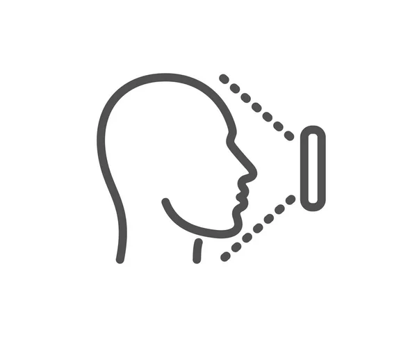 Face scanning line icon. Phone Face id sign. Head identification symbol. Quality design element. Classic style scan icon. Editable stroke. Vector