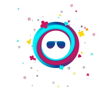 Havacı güneş gözlüğü simgesi imzala. Pilot gözlük düğme. Renkli düğme simgesi olan. Geometrik öğeleri. Vektör