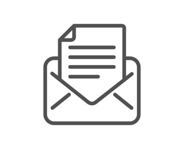 Posta yazışma satırı simgesi. Okunmuş İleti işareti. E-posta simgesi. Kalite tasarım öğesi. Klasik tarzı. Düzenlenebilir inme. Vektör
