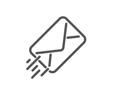 Posta teslim satırı simgesi. İleti yazışma işareti. E-posta simgesi. Kalite tasarım öğesi. Klasik tarzı. Düzenlenebilir inme. Vektör