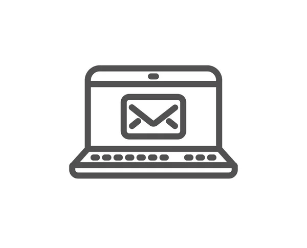 电子邮件行图标 邮件对应标志 通信符号 质量设计元素 经典风格的电子邮件图标 可编辑笔画 — 图库矢量图片