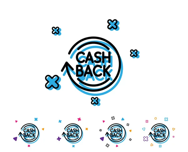 Cashback Serviceartikelregel Pictogram Overschrijving Teken Rotatie Pijlsymbool Lijn Pictogram Met — Stockvector