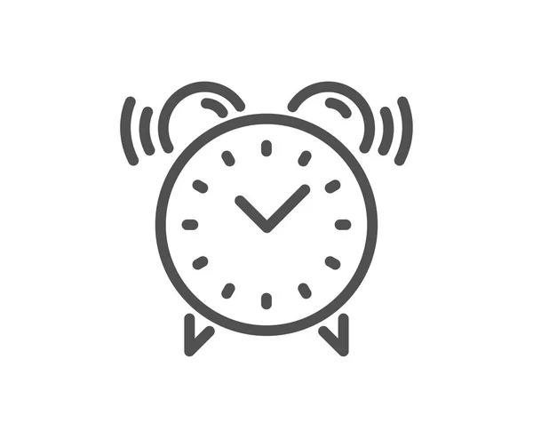 目覚まし時計の線のアイコン 時間や時計の記号 品質デザイン要素 クラシックなスタイルの目覚まし時計のアイコン 編集可能なストローク ベクトル — ストックベクタ