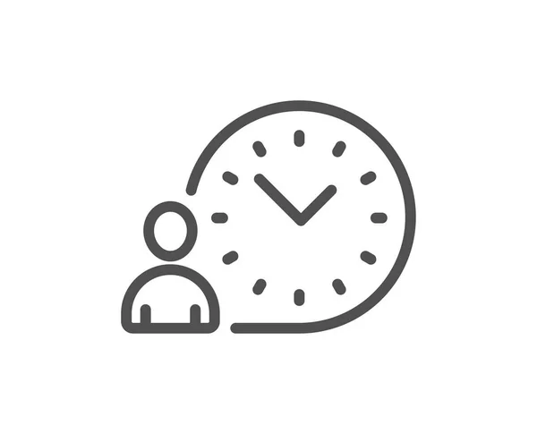 Icône Ligne Gestion Temps Panneau Horloge Élément Conception Qualité Icône — Image vectorielle