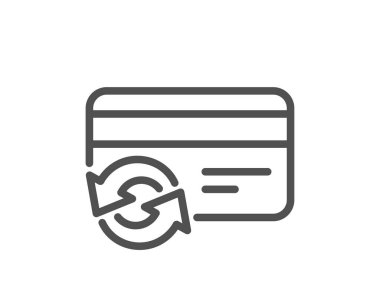 Beyaz arka plan üzerinde izole değişikliği kredi kartı satırı simgesi