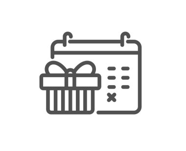 Noel advent takvimi satırı simgesi. Yeni yıl hediyeleri gün işareti. Sürpriz sembolü. Kalite tasarım öğesi. Klasik tarzı varış takvimi. Düzenlenebilir inme. Vektör