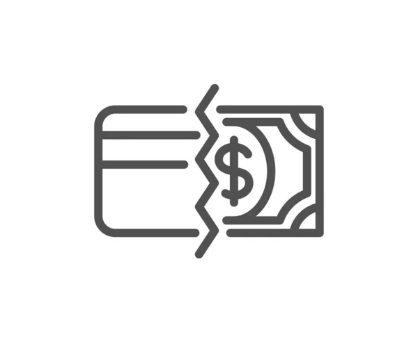Lijn Pictogram Creditcard Contant Betalingsmethoden Ondertekenen Kwaliteit Ontwerpelement Creditcard Van — Stockvector