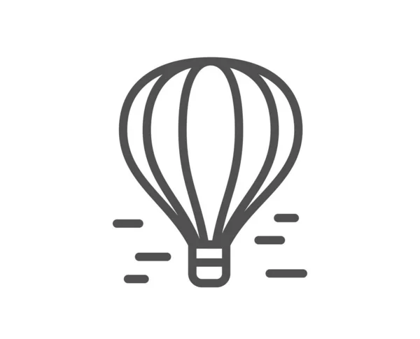 Air balloon line icon. Flight transport with basket sign. Aircraft symbol. Quality design element. Classic style air balloon. Editable stroke. Vector