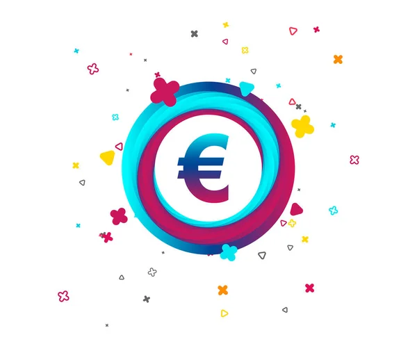 Ícone Sinal Euro Símbolo Moeda Eur Rótulo Monetário Botão Colorido — Vetor de Stock