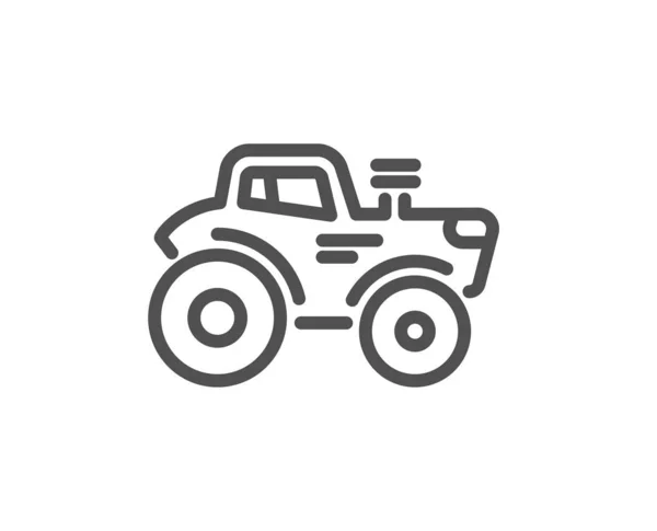 Tractor Transport Line Icon White Background — Stock Vector