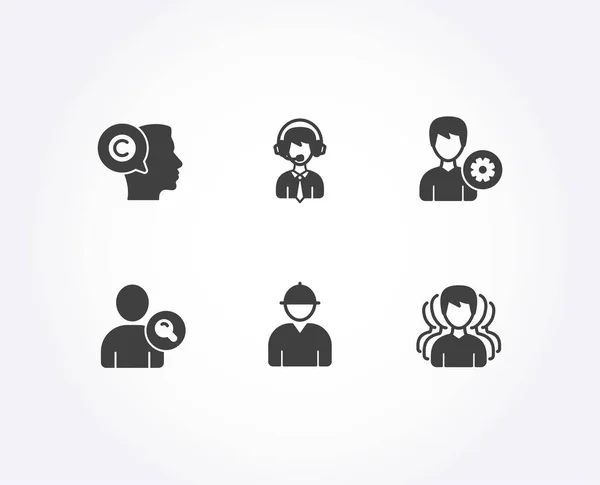 Set Writer Support Shipping Support Icons Engineer Find User Group — Stock Vector