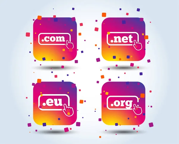 Internet Domain Színes Gradiens Négyzet Alakú Ikont Fehér Háttér — Stock Vector