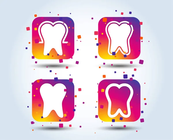 Tooth Enamel Protection Icons White Background — Stock Vector