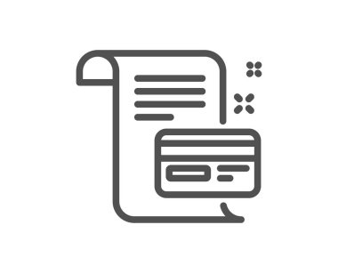 Ödeme kredi kartı satırı simgesi. Para posta işaretiyle. Anlaşma koşulları sembolü. Kalite tasarım öğesi. Klasik tarzı. Düzenlenebilir inme. Vektör