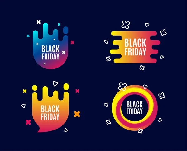 Black Friday Verkauf Sonderangebot Preisschild Werberabatt Symbol Verkaufsbanner Farbverlauf Form — Stockvektor