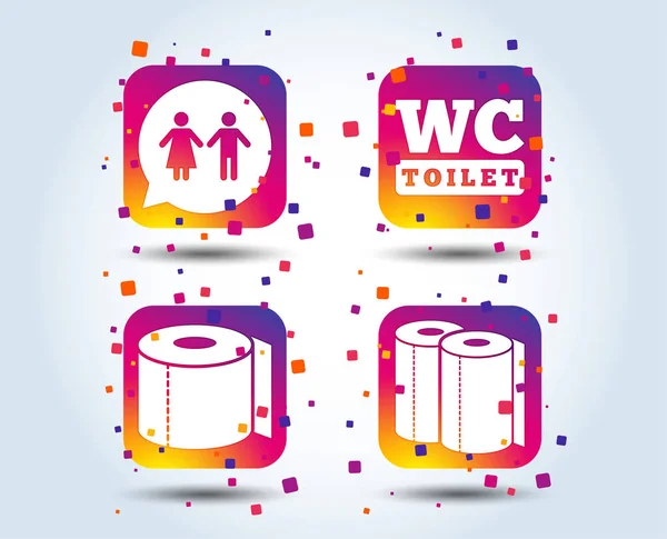 Toiletpapier Kleurrijke Vector Iconen Witte Achtergrond — Stockvector