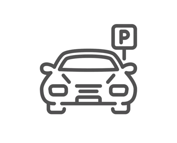 Ikona Linii Parking Samochodów Auto Park Znak Transportu Miejsce Symbolu — Wektor stockowy