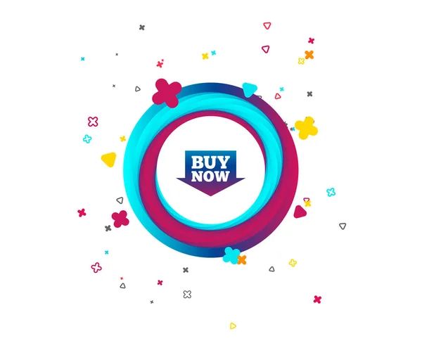Buy Now Sign Icon Online Buying Arrow Button Colorful Button — Stock Vector
