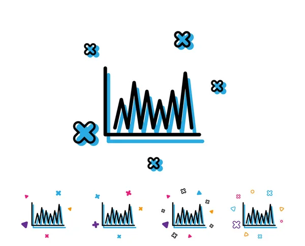 Ikona Čáry Grafu Finanční Růst Graf Znamení Burze Pod Symbolem — Stockový vektor