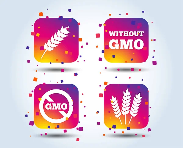 Ikonen Der Landwirtschaft Glutenfrei Oder Keine Glutenfreien Zeichen Ohne Gentechnisch — Stockvektor