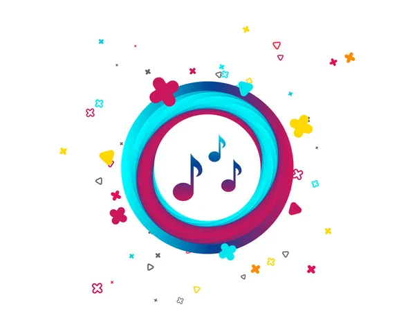 Notes Musique Signe Icône Symbole Musical Bouton Coloré Avec Icône — Image vectorielle