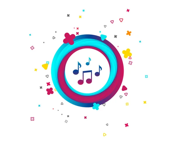 Notes Musique Signe Icône Symbole Musical Bouton Coloré Avec Icône — Image vectorielle