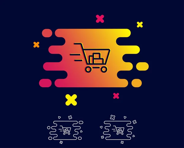 Dodání Služby Čáry Nákupní Košík Znamení Expresní Online Nákupu Supermarket — Stockový vektor