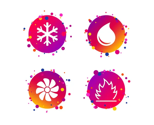 Icônes Cvc Symboles Chauffage Ventilation Climatisation Alimentation Eau Panneaux Technologie — Image vectorielle