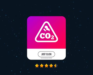 CO2 karbon dioksit formül işareti simgesi. Kimya sembolü. Web veya Internet simgesi tasarım. Derecelendirme yıldız. Düğmesini tıklatın. Vektör