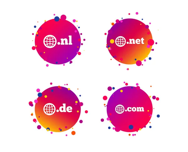 Top Level Internet Domain Symbole Com Net Und Symbole Mit — Stockvektor
