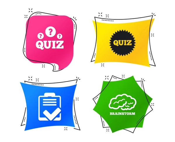 Quiz Symbole Brainstorming Oder Menschliches Denken Checklisten Symbol Umfrage Oder — Stockvektor
