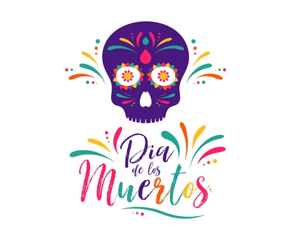 Dia Muertos Dag Van Doden Schedel Banner Voor Mexicaanse Viering — Stockvector