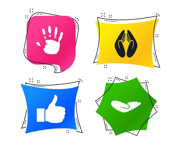 Χειροποίητες Εικόνες Σαν Τον Αντίχειρα Επάνω Σύμβολο Σημάδι Ασφαλιστικής Προστασίας — Διανυσματικό Αρχείο