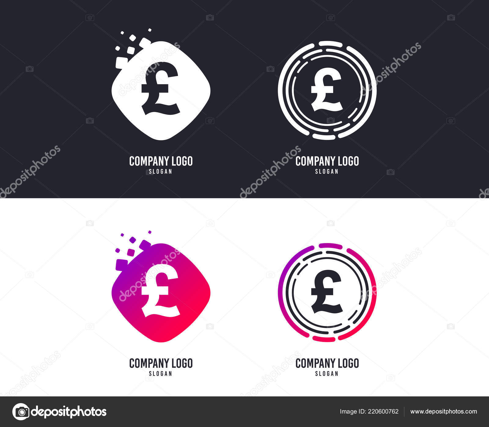 Logotype Concept Pound Sign Icon Gbp Currency Symbol Money Label