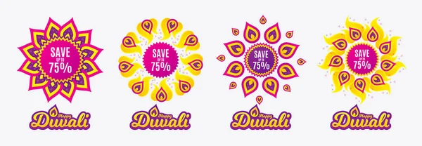 Diwali Sales Banners Discount Sale Offer Price Sign Special Offer — Stock Vector