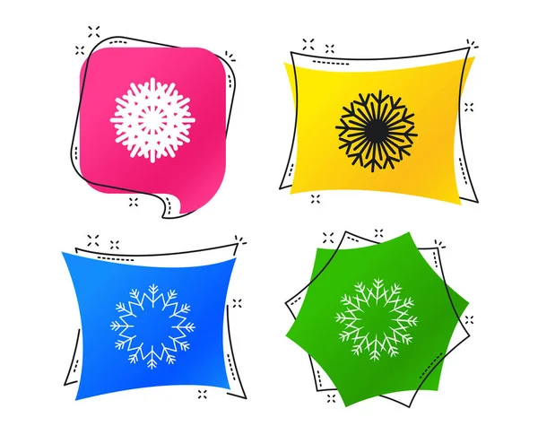 Flocons Neige Icônes Artistiques Panneaux Climatisation Noël Nouvel Symboles Hiver — Image vectorielle