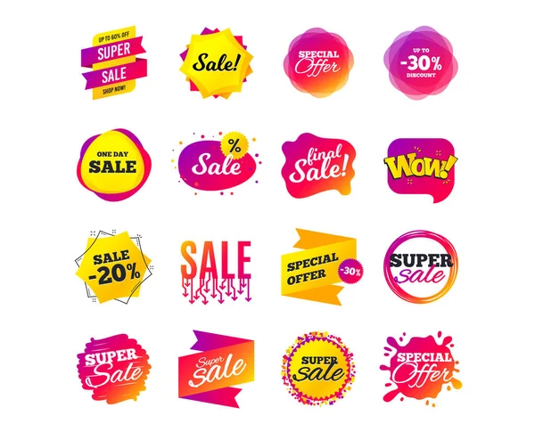Sale Banner Templates Design Special Offer Tags Cyber Monday Sale — Stock Vector