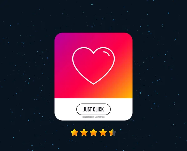 Ícone Linha Coração Sinal Amor Símbolo Dia Dos Namorados Web — Vetor de Stock