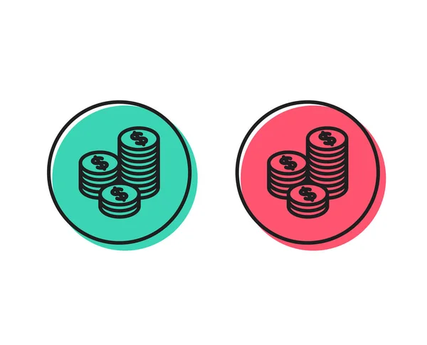 Monnaies Icône Ligne Argent Signe Devise Bancaire Symbole Cash Concept — Image vectorielle